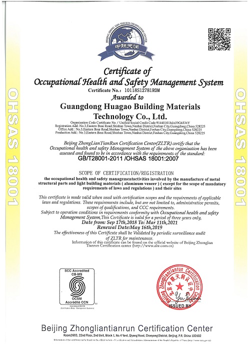 ISO18001职业健康安全管理体系认证中文版更新